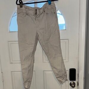 White Button-Fly Pants